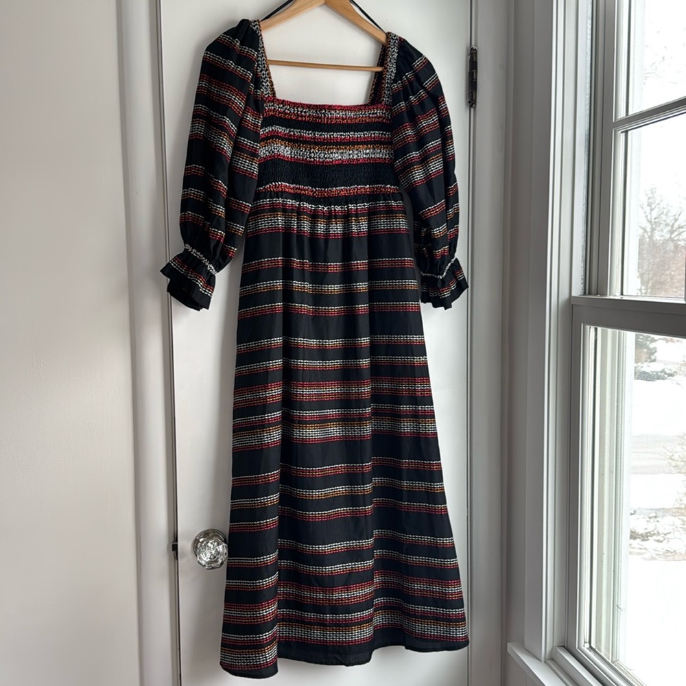 NWT Anthropologie Hutch Reva full length puffer sleeve dress